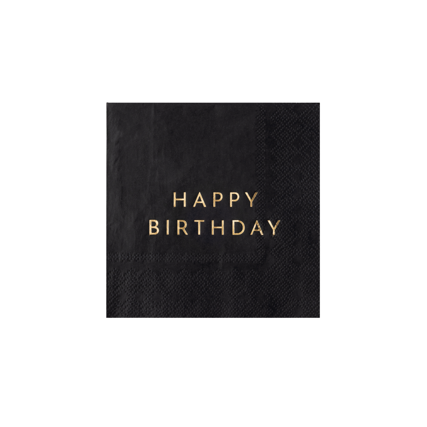 BLACK NOIR HAPPY BIRTHDAY COCKTAIL NAPKINS