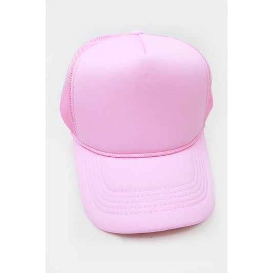 Classic Foam Trucker Hat Summer Mesh Rope Cap: LIGHT PINK / ONE