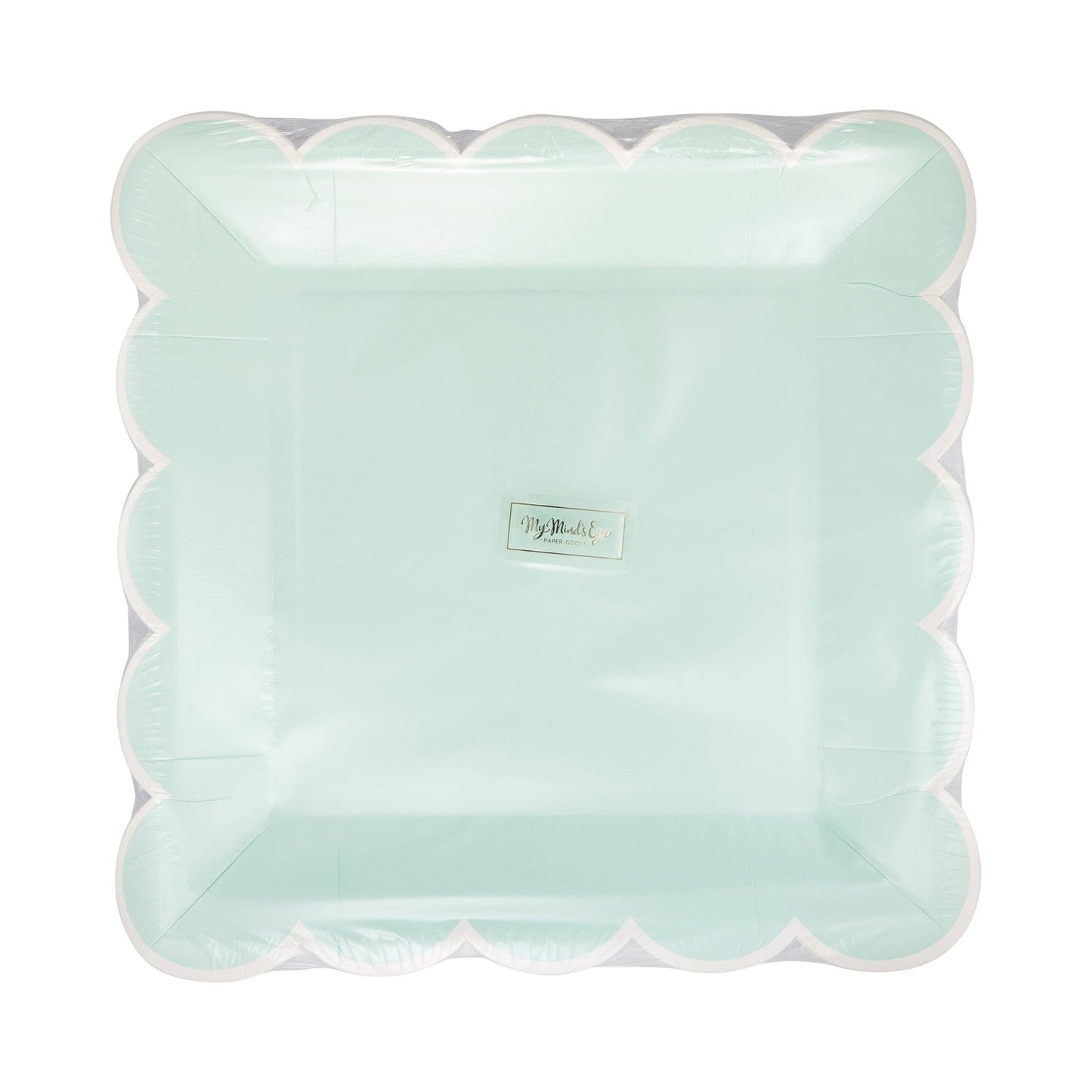 PAR1124 - Aqua Scalloped Square 9" Plate