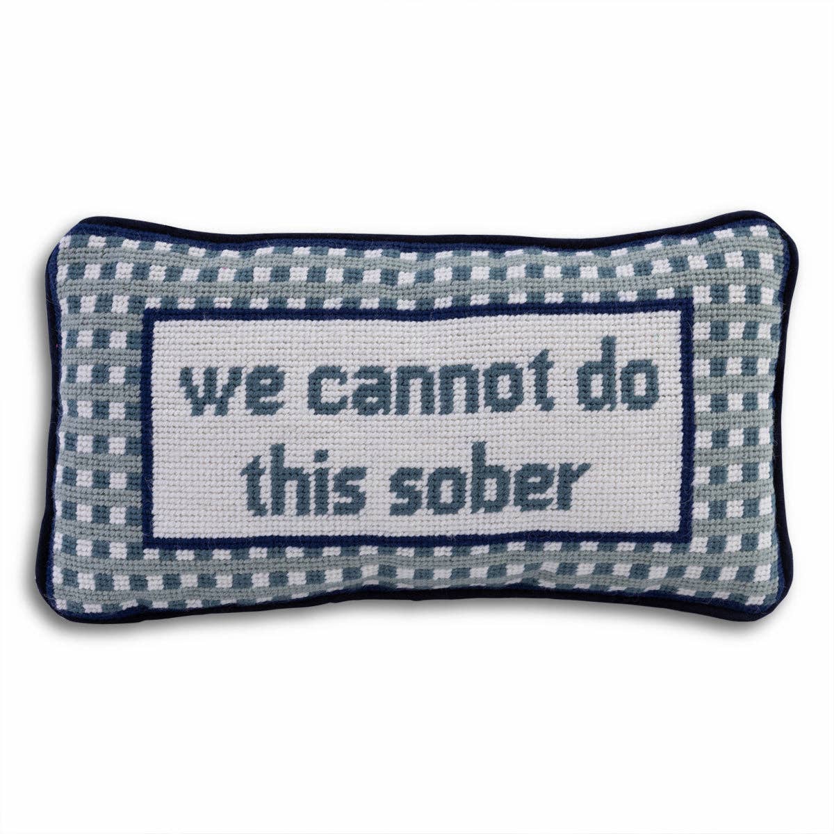 Sober Needlepoint Pillow