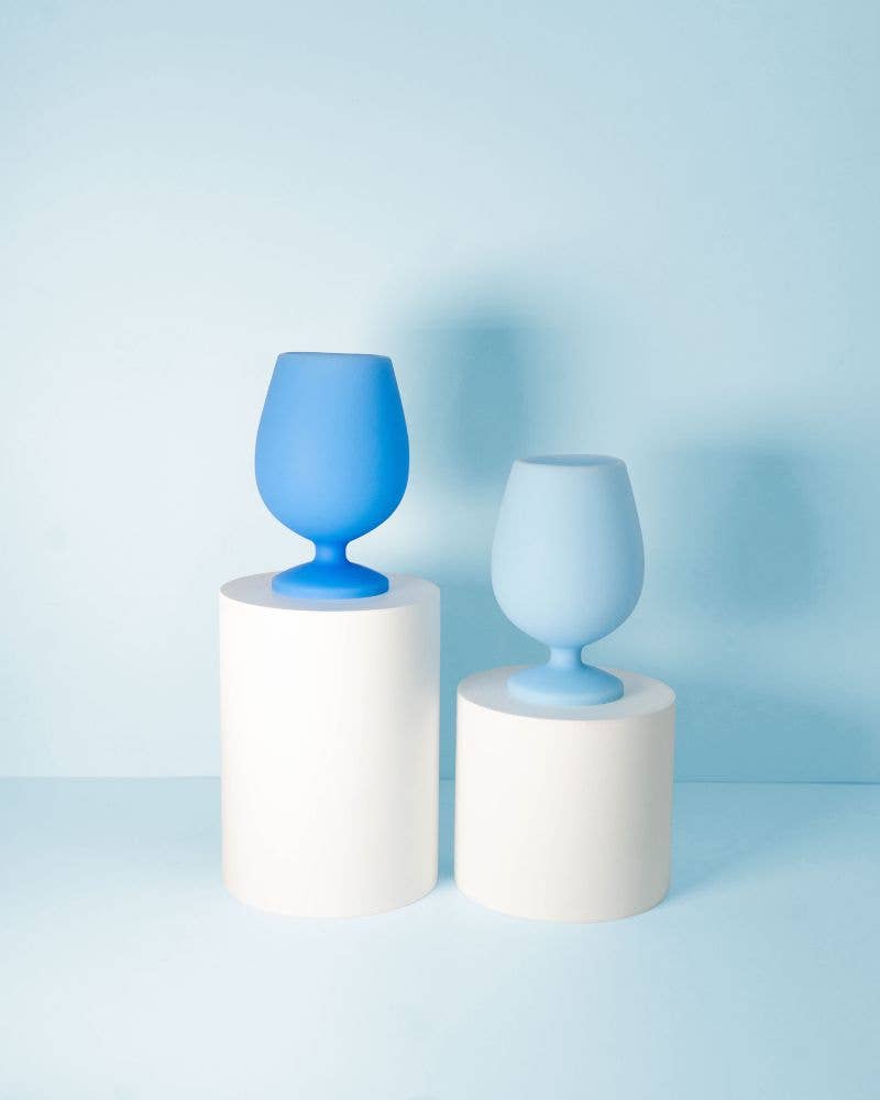 Sky + Kingfisher | Stemm | Silicone Unbreakable Wine Glasses