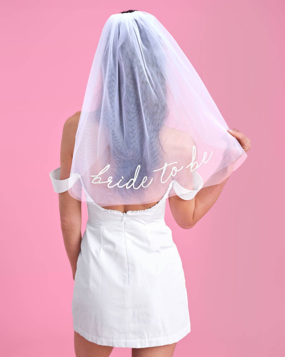 Bride To Be Embroidered Veil | White Bridal Shower, Bach