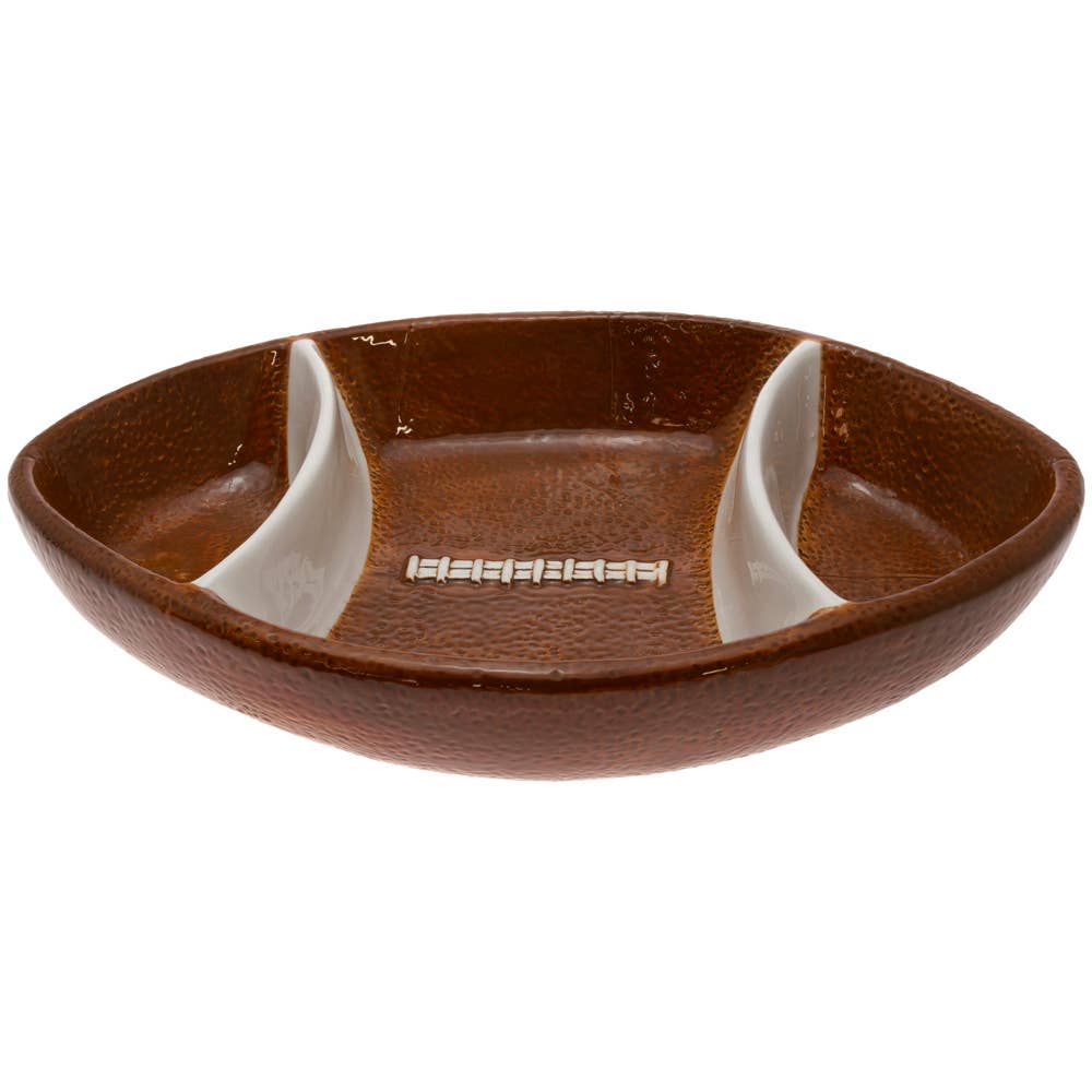 11.75" Long Football Fever Chip Dip Ceramic Bowl