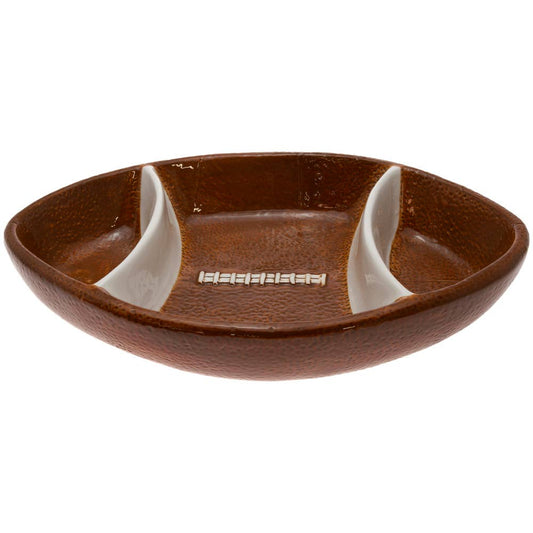 11.75" Long Football Fever Chip Dip Ceramic Bowl