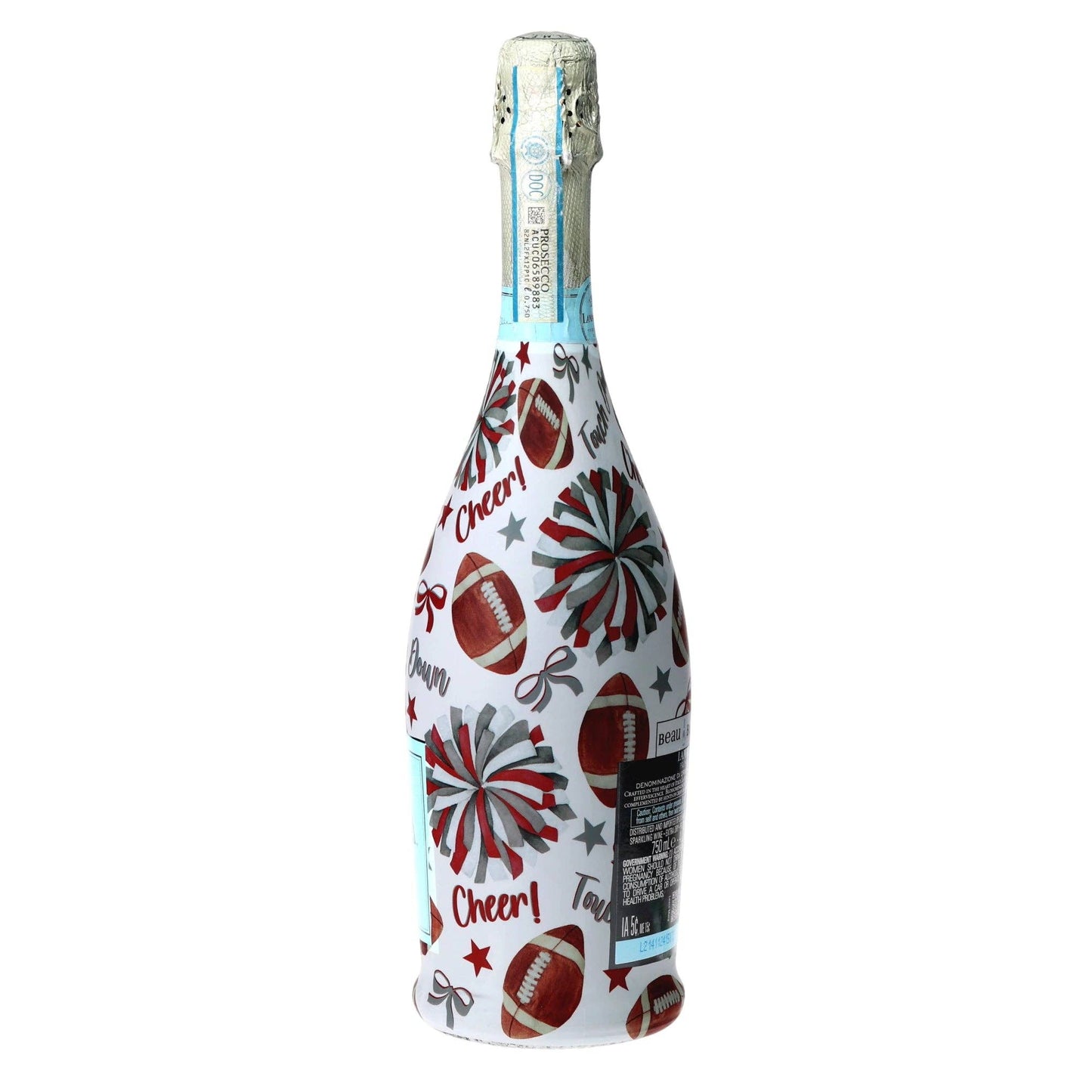Crimson & Grey Game Day Prosecco Bottle Wrap