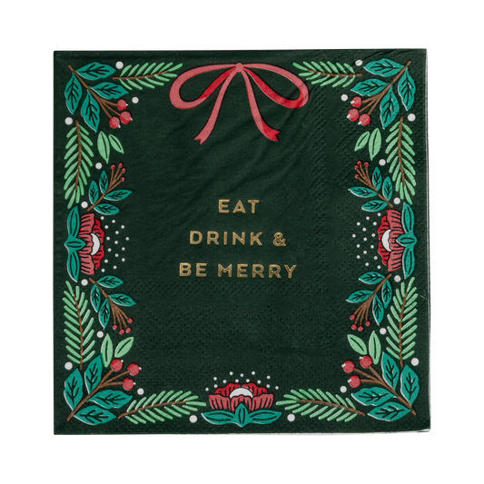 WDC1137 - Eat Drink & Be Merry Cocktail Napkin