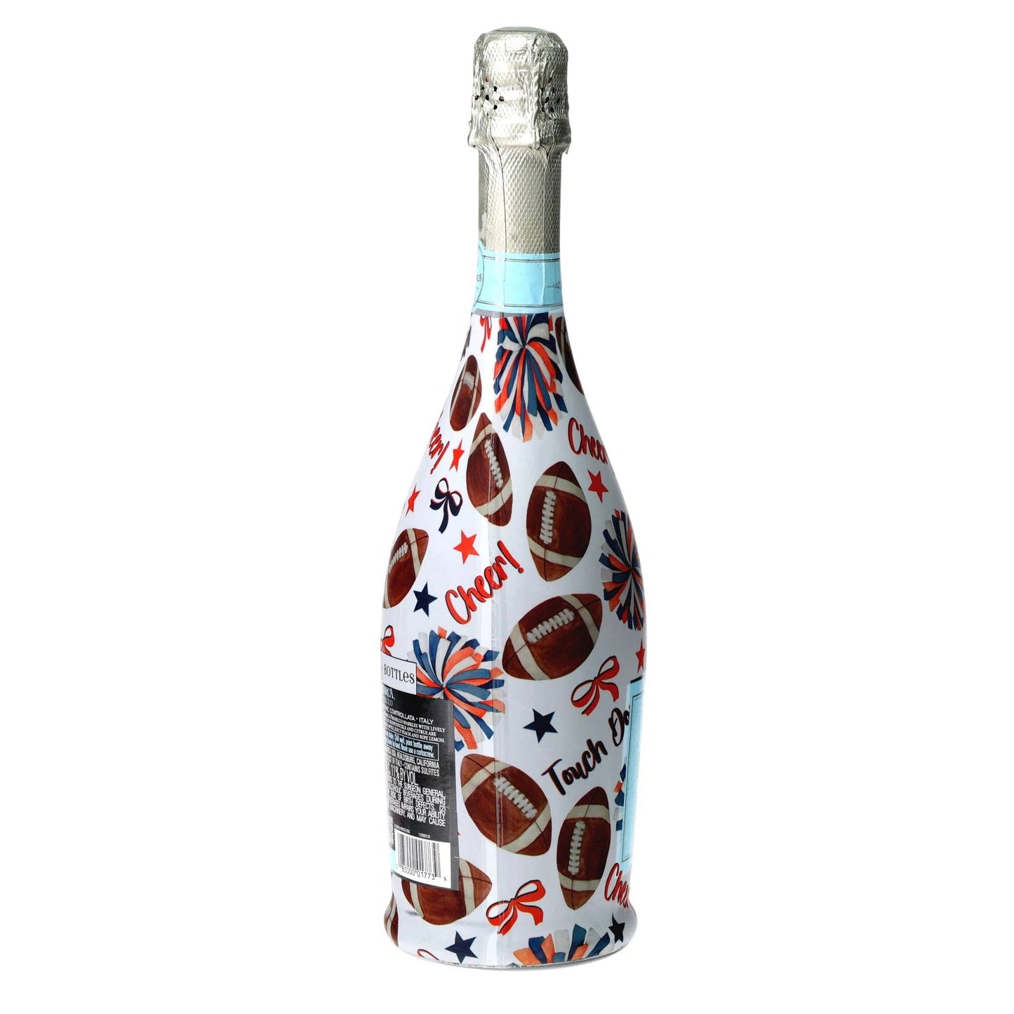 Navy & Orange Game Day Prosecco Bottle Wrap