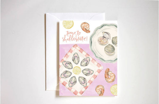 Time to shellebrate seafood birthday card