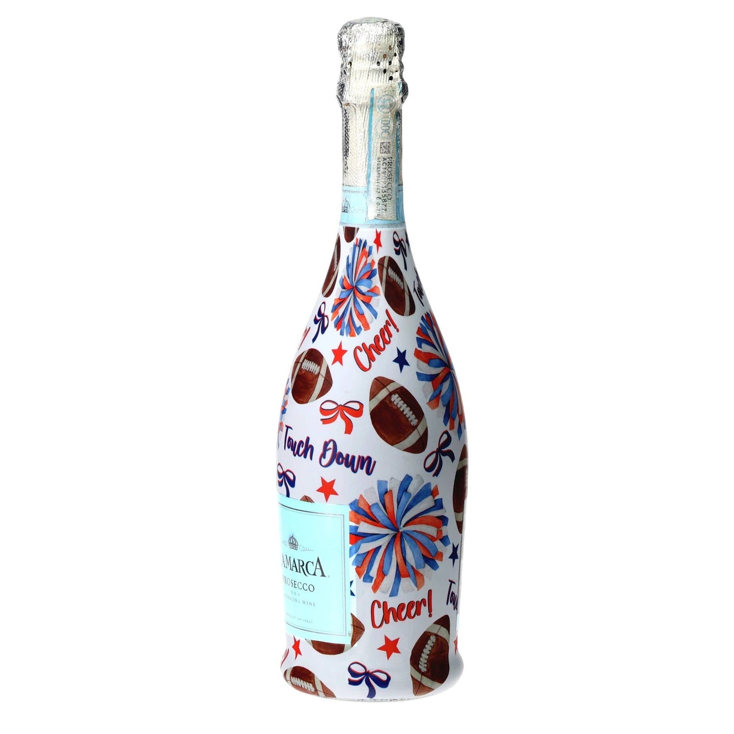 Blue & Orange Game Day Prosecco Bottle Wrap