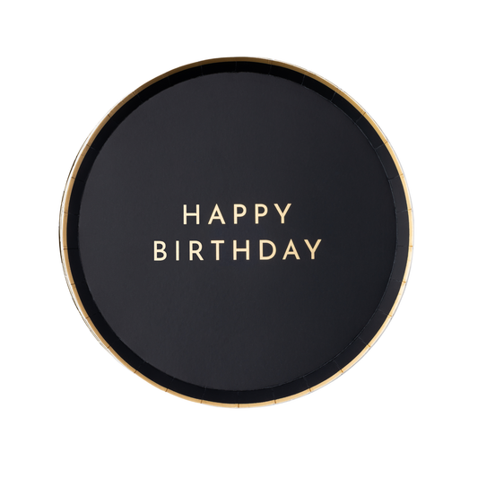 BLACK NOIR HAPPY BIRTHDAY SMALL PLATES