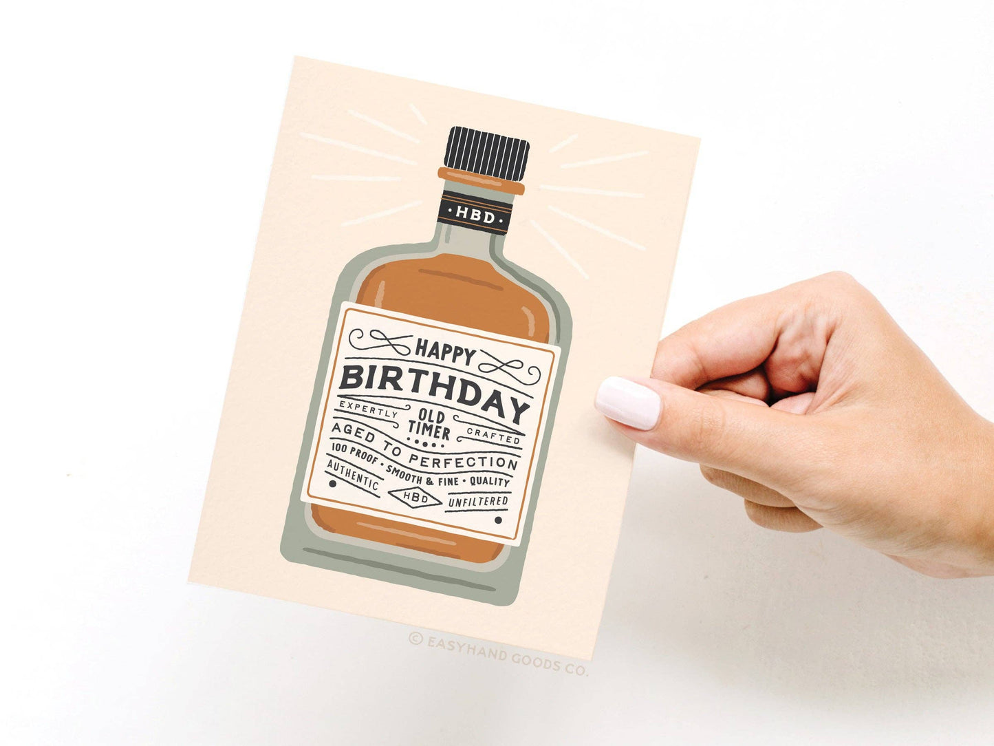 Happy Birthday Whiskey Bottle Greeting Card