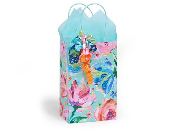 Posh Peonies Paper Retail Gift Bag 5.25x3.5x8.25"