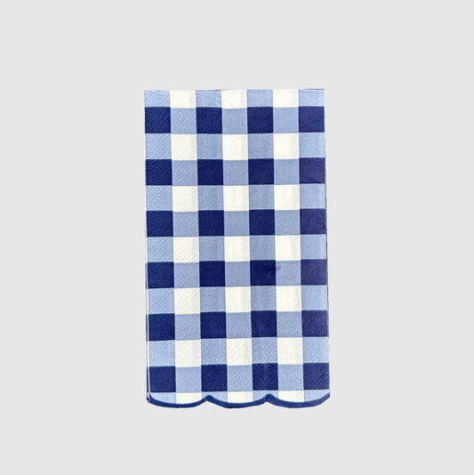Navy Gingham Guest Towels (20 per pack)