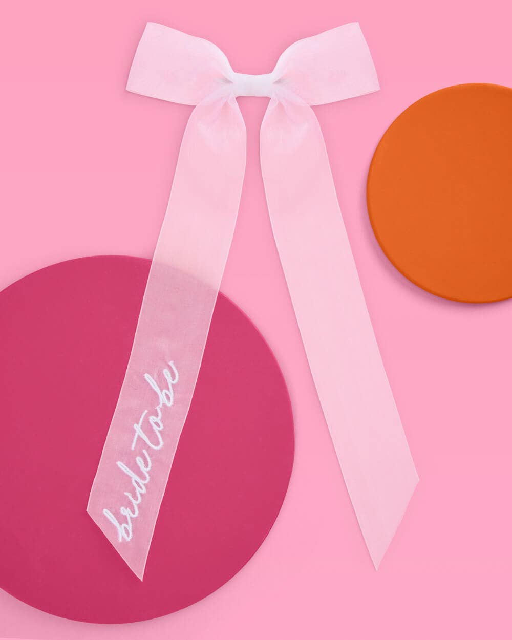 Bride to Be Embroidered Hair Bow | White Organza Bridal