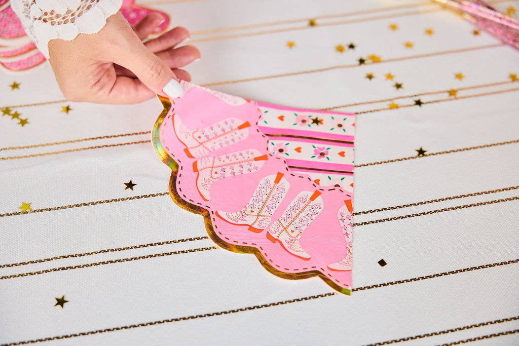 Boot Scoot Blooms Diecut Dessert Napkin Set
