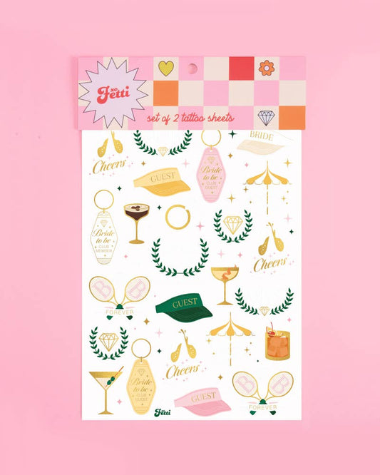 Bach Country Club Party Temporary Tattoos, Bridal Shower