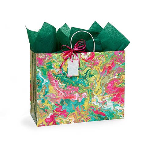 Marble Splash Paper Retail Gift Bag 8x4.75x10