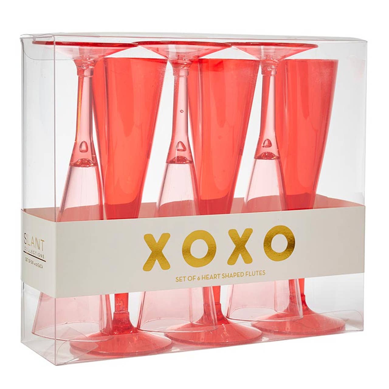 Set of 6 Acrylic Heart Champagne Flute: Acrylic
