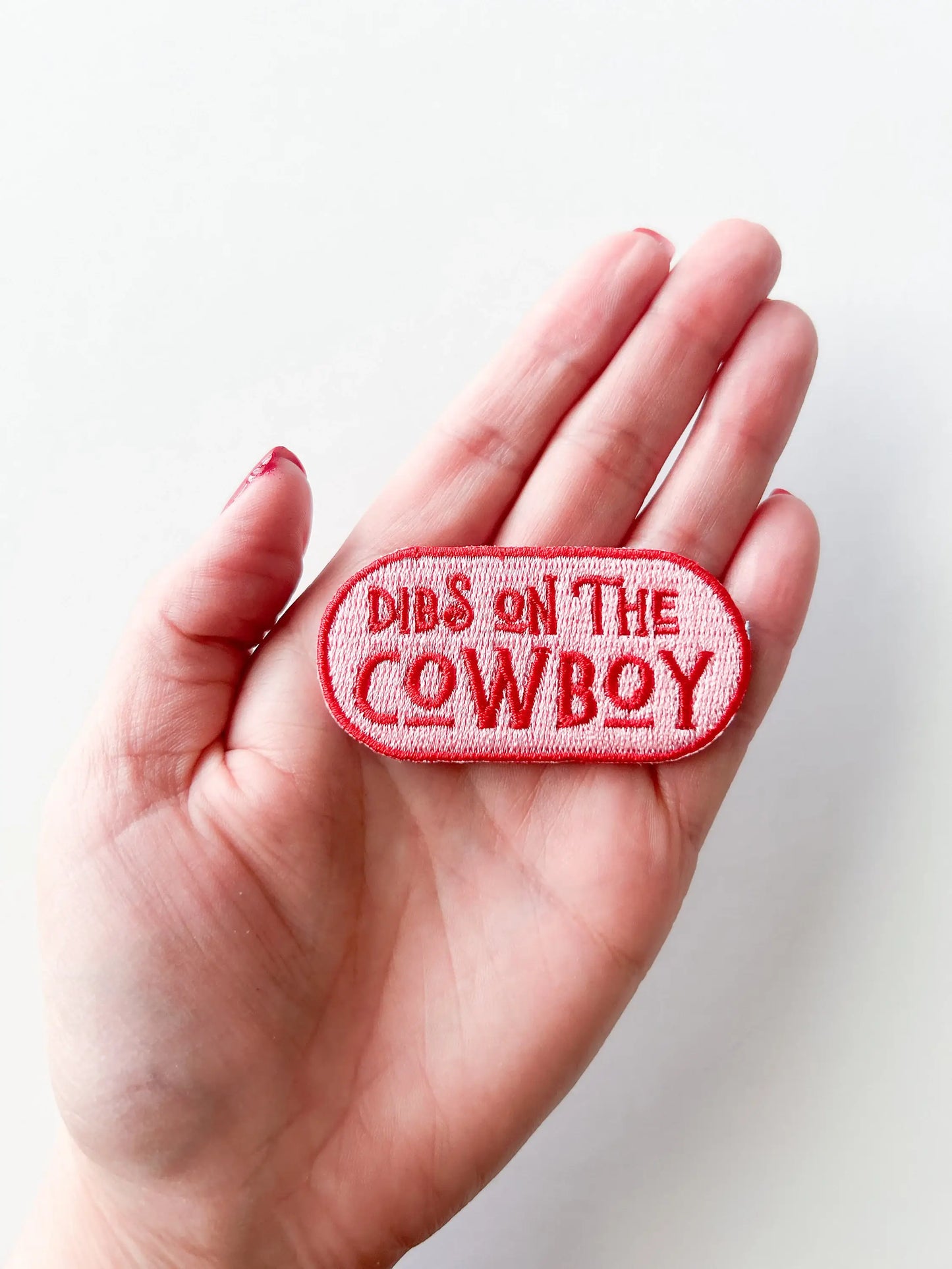 Dibs on the Cowboy Patch Embroidered Iron-On Patch