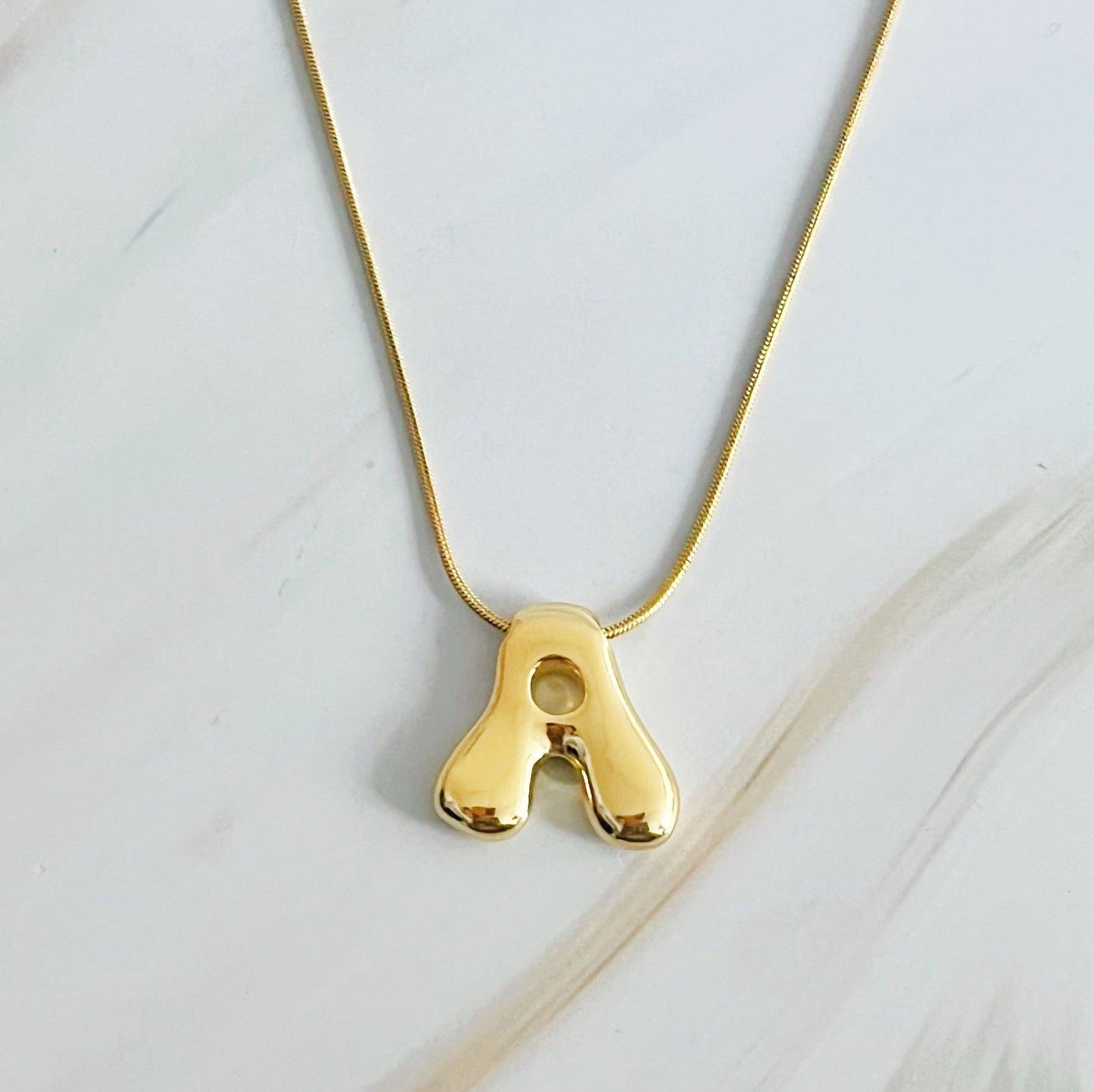 Balloon Letter Initial Necklace: A