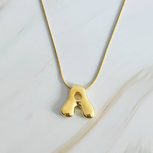 Balloon Letter Initial Necklace: A