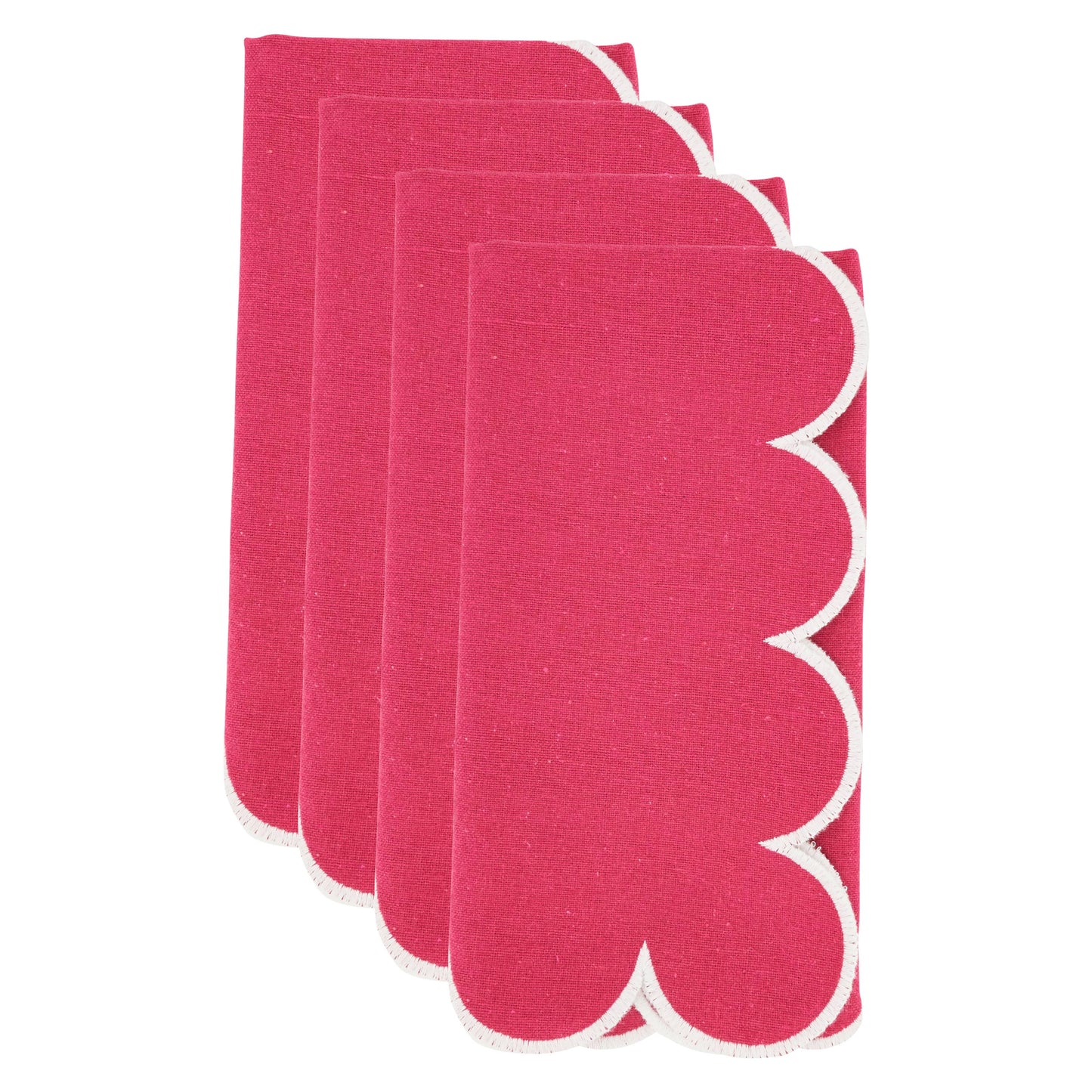 Scalloped Hem Napkin: Fuchsia / 20"