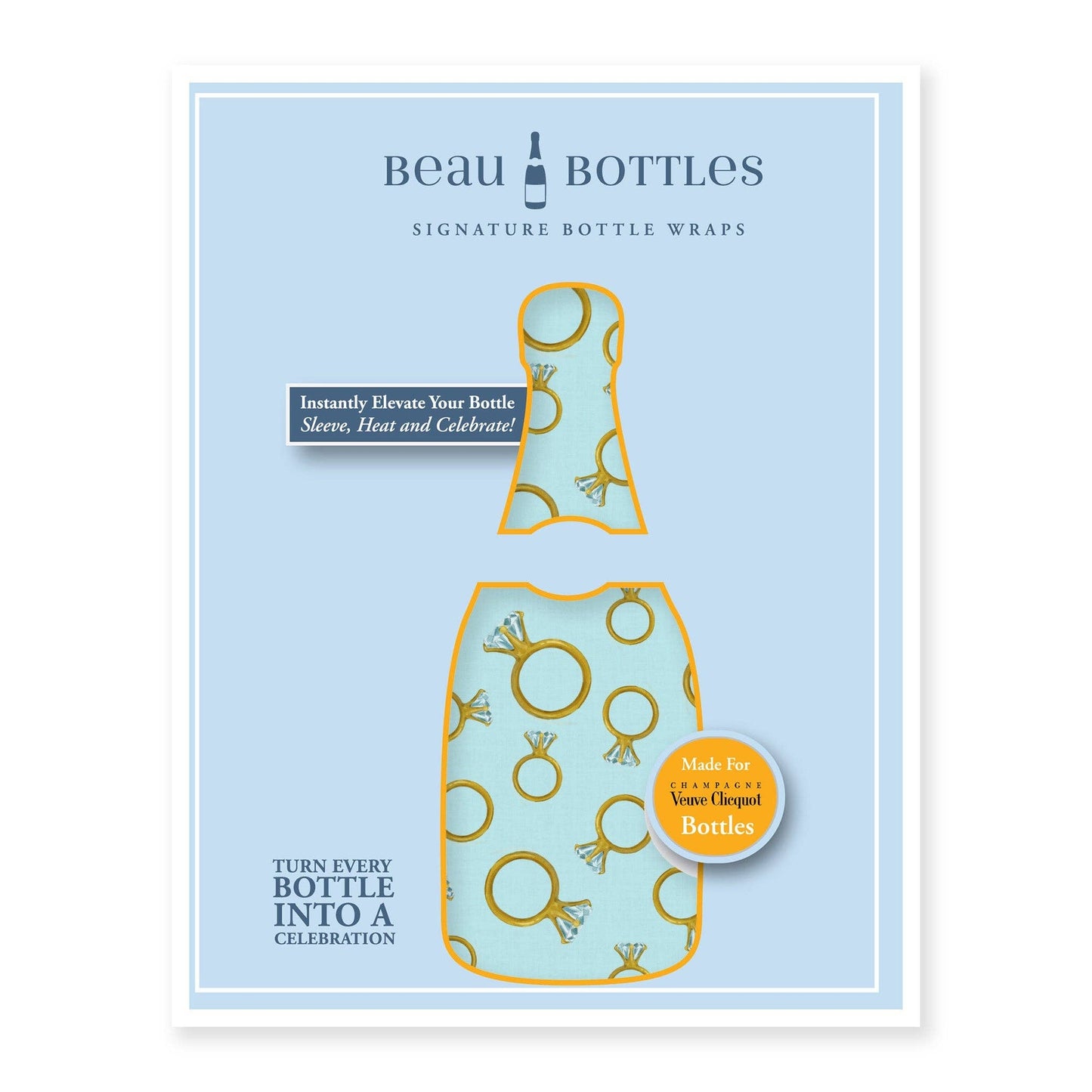 Blue Engagement Ring Champagne Bottle Wrap