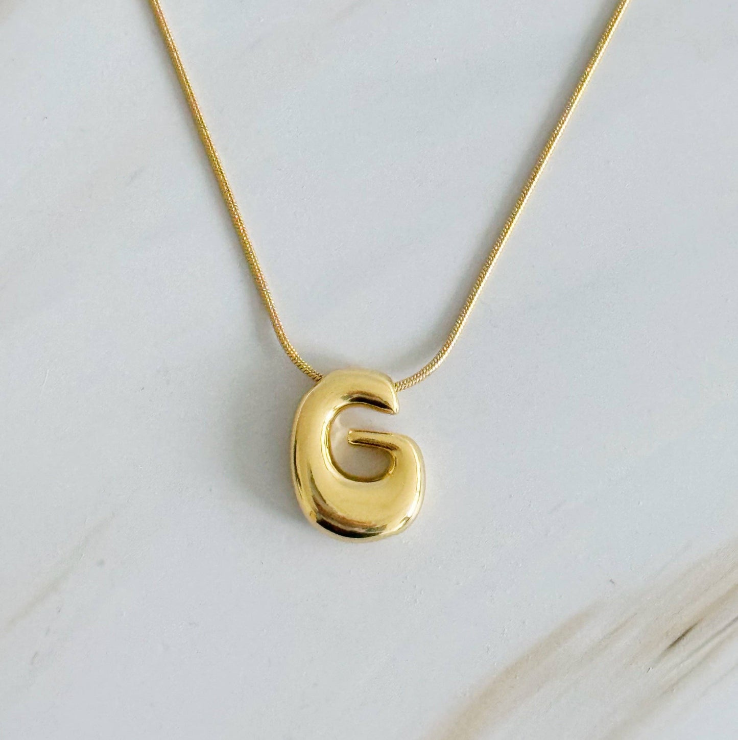 Balloon Letter Initial Necklace: C