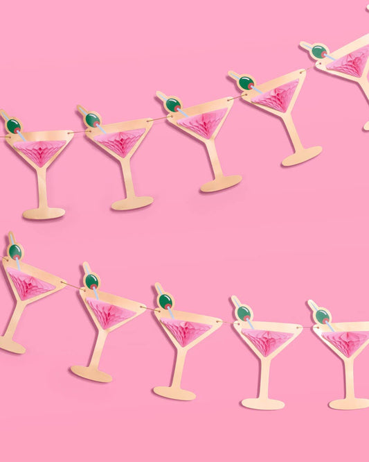 Martini Gold Foil Banner | 3D, Bachelorette, Birthday, Party