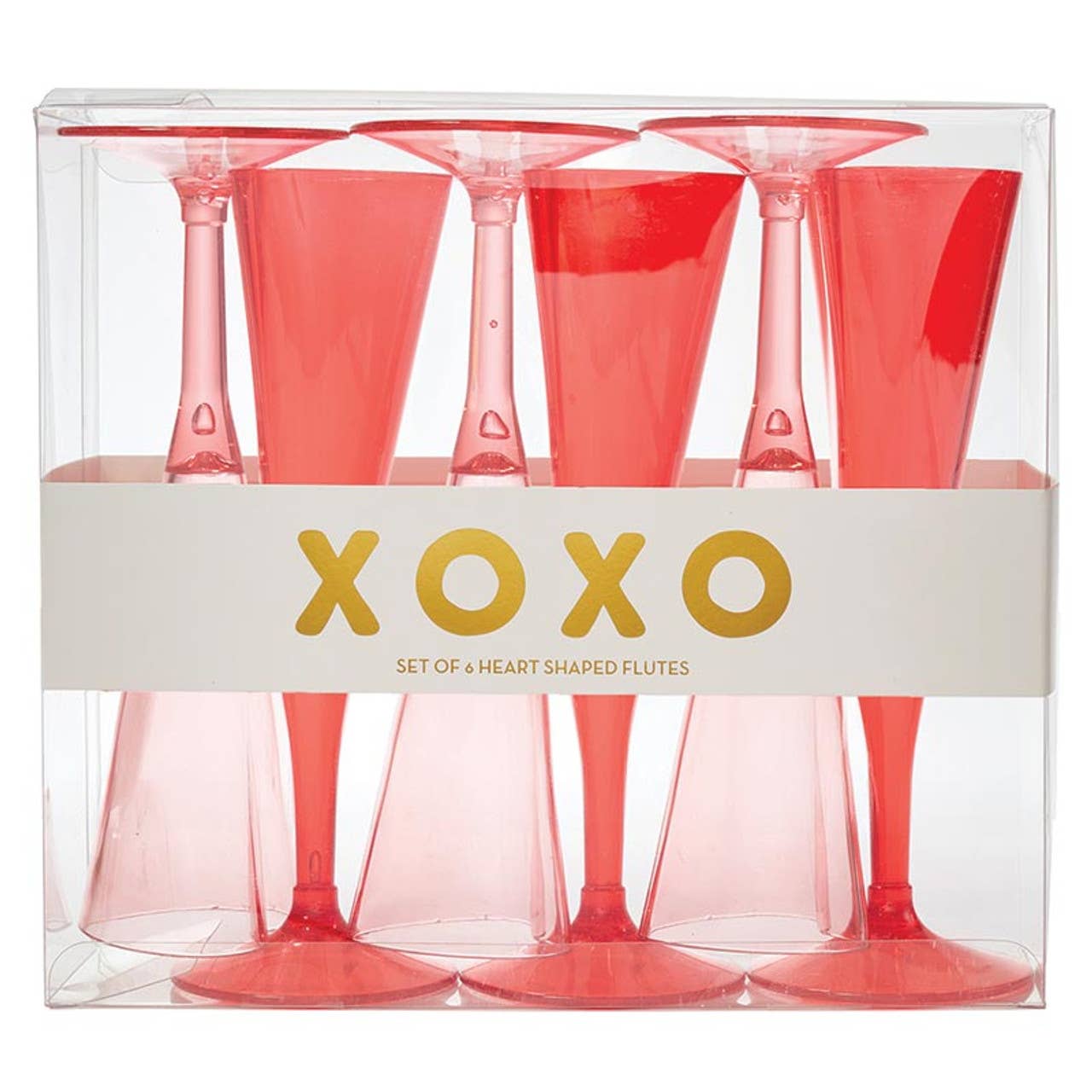 Set of 6 Acrylic Heart Champagne Flute: Acrylic