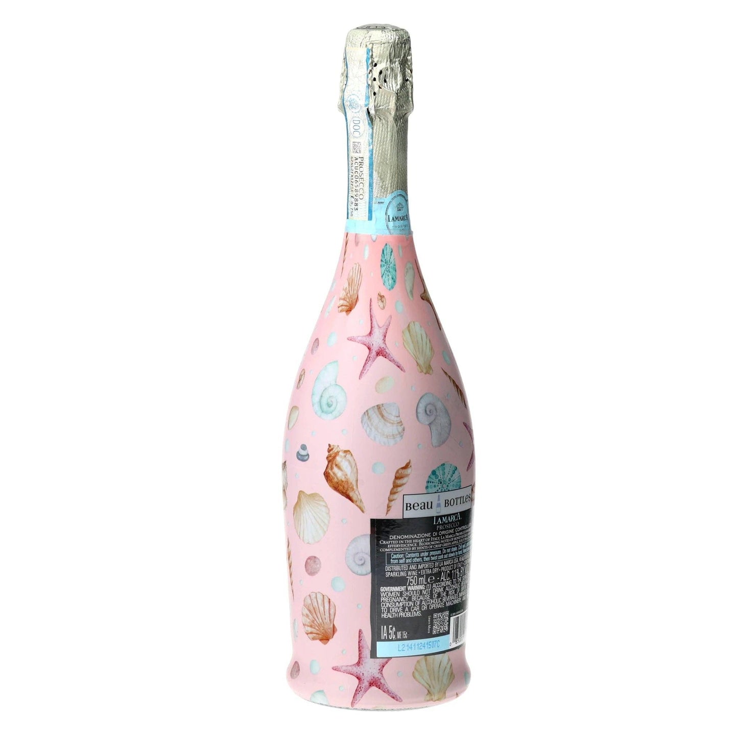 Pink Seashells Prosecco Bottle Wrap