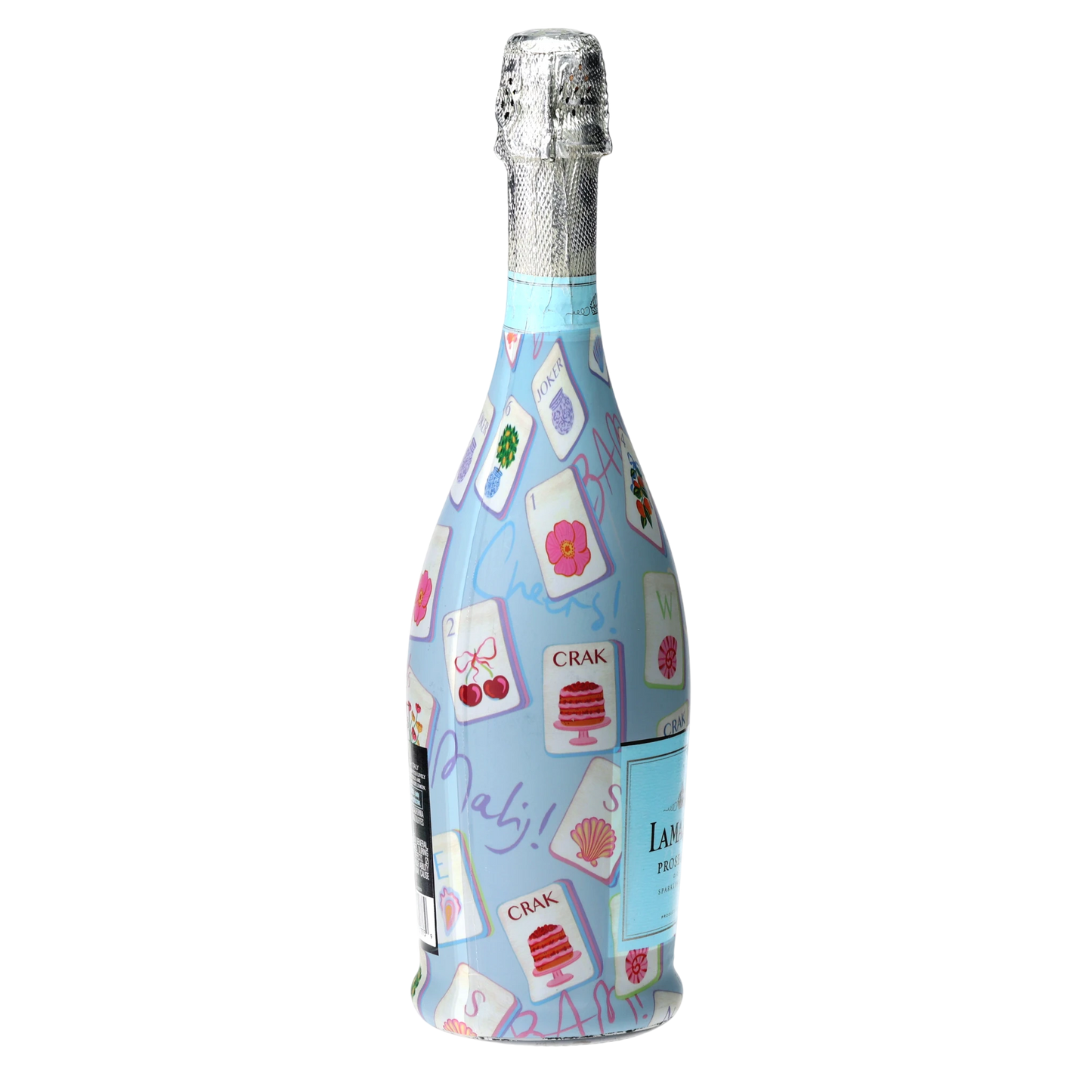Pastel Blue Mahjong Prosecco Bottle Wrap