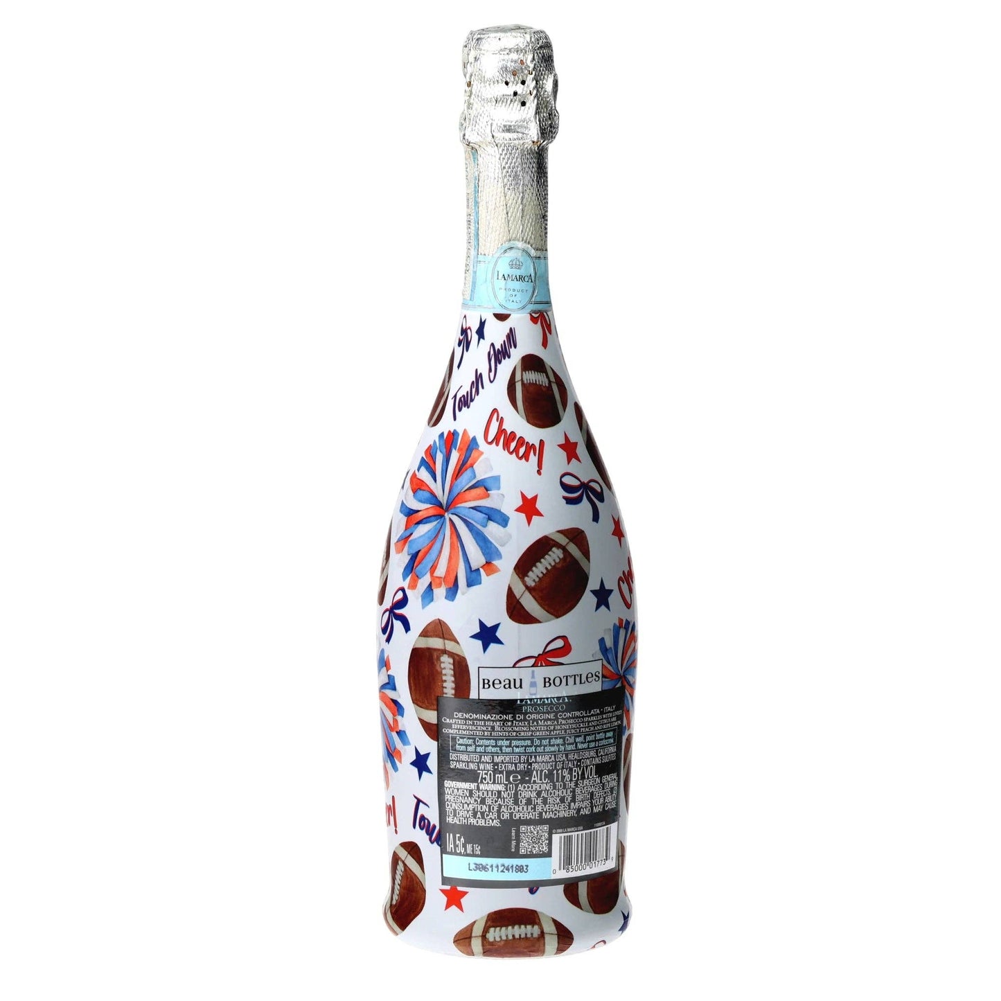 Blue & Orange Game Day Prosecco Bottle Wrap