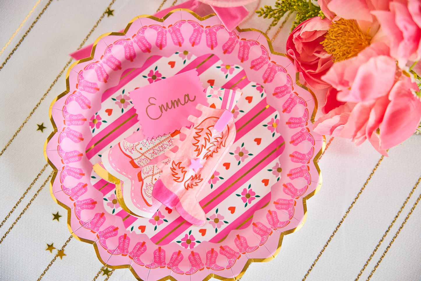 Boot Scoot Blooms Dinner Plate Set