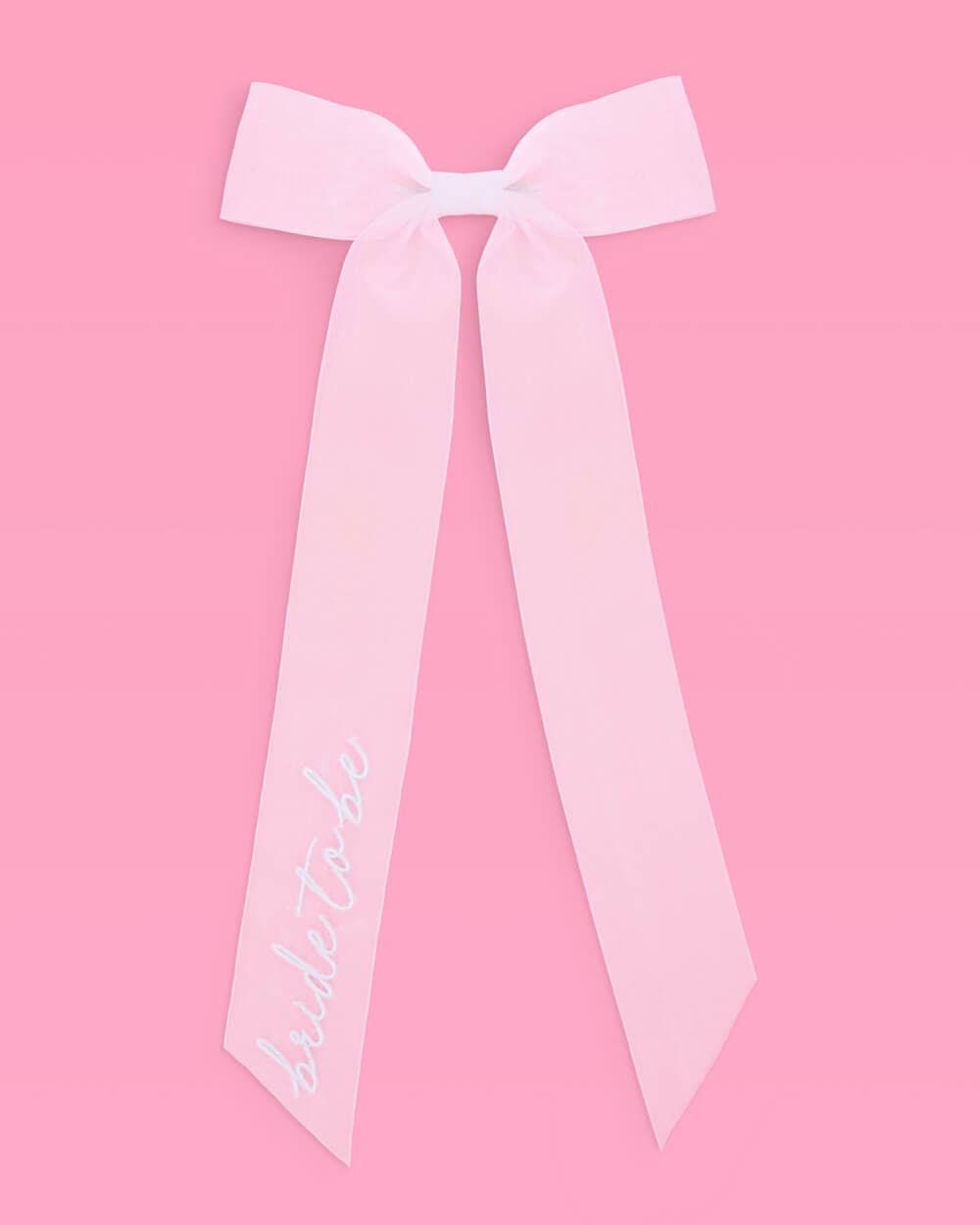 Bride to Be Embroidered Hair Bow | White Organza Bridal