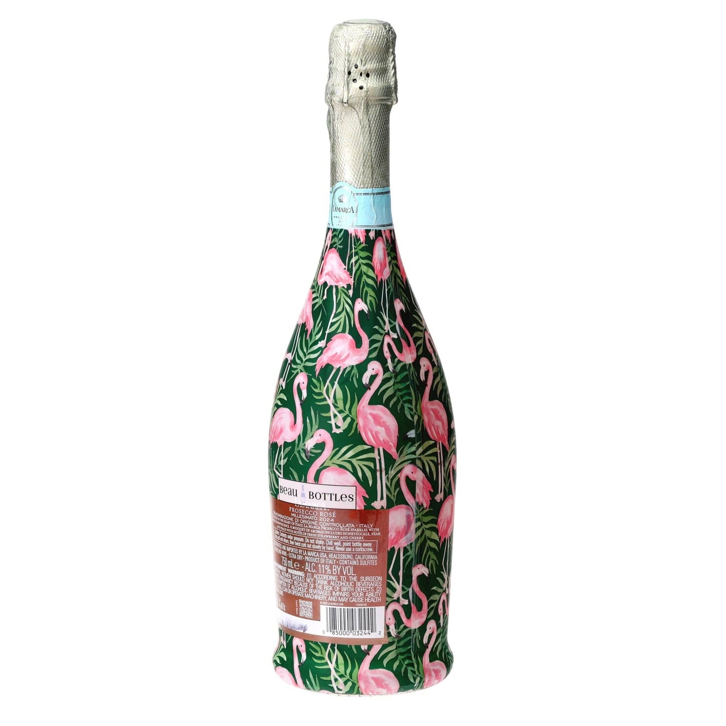 Palm Flamingo Club Prosecco Bottle Wrap