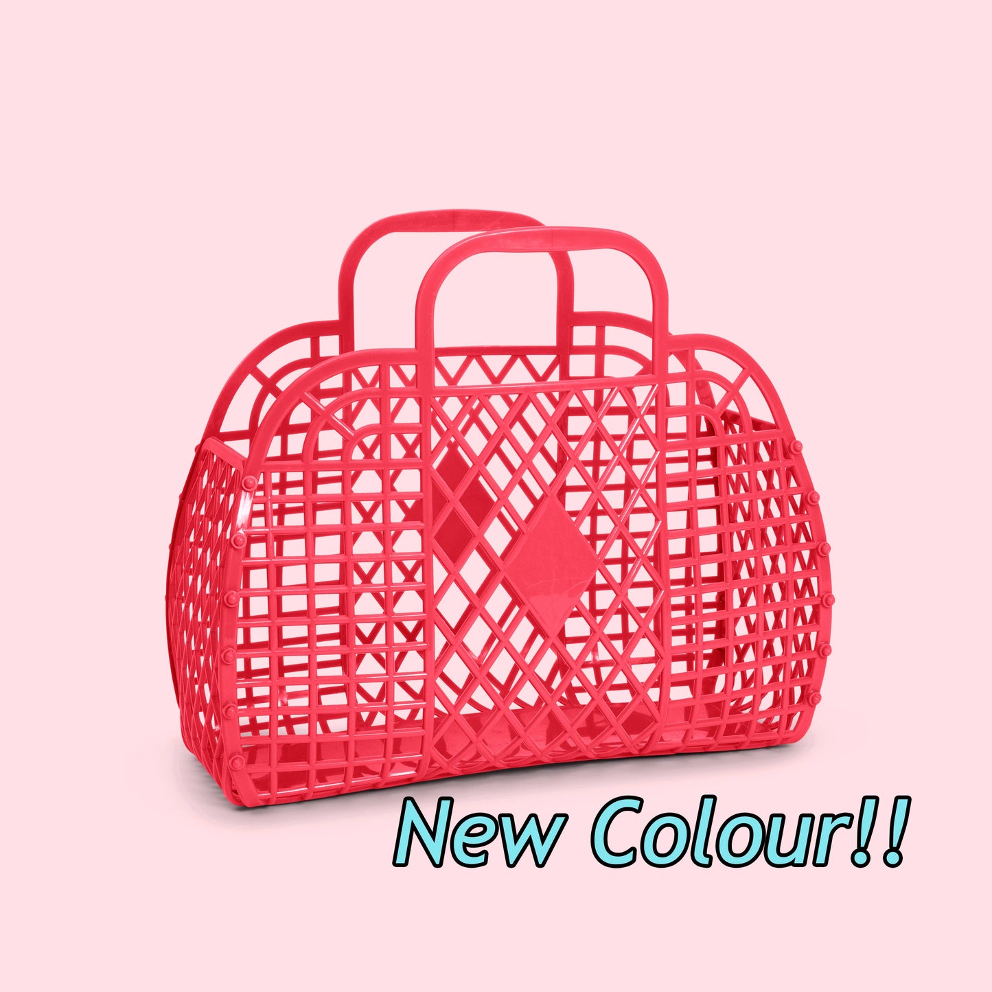 Retro Basket Jelly Bag - Small: Neon Pink