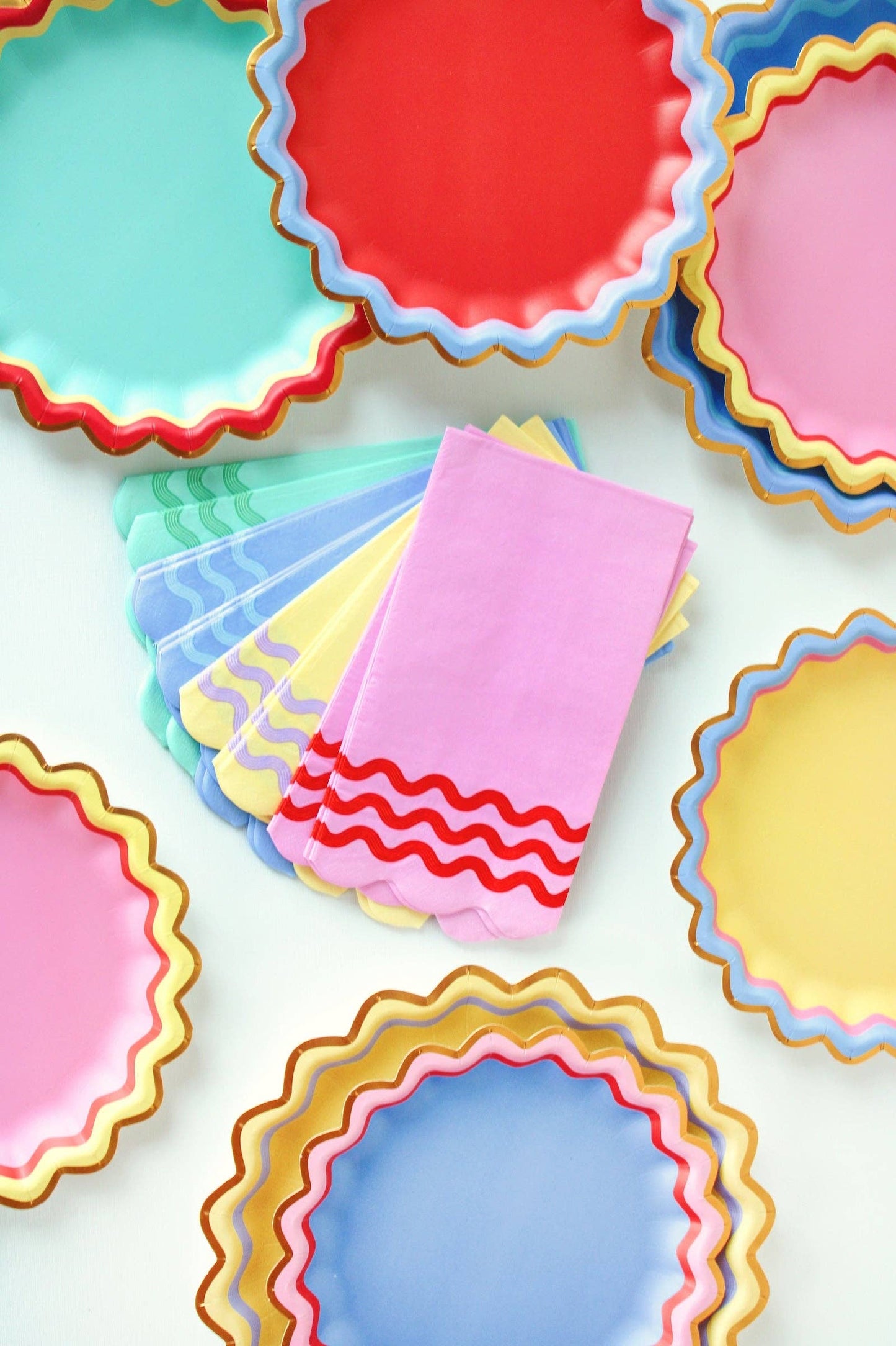 Rainbow Ric Rac Assorted Dessert Plates (10 ct)