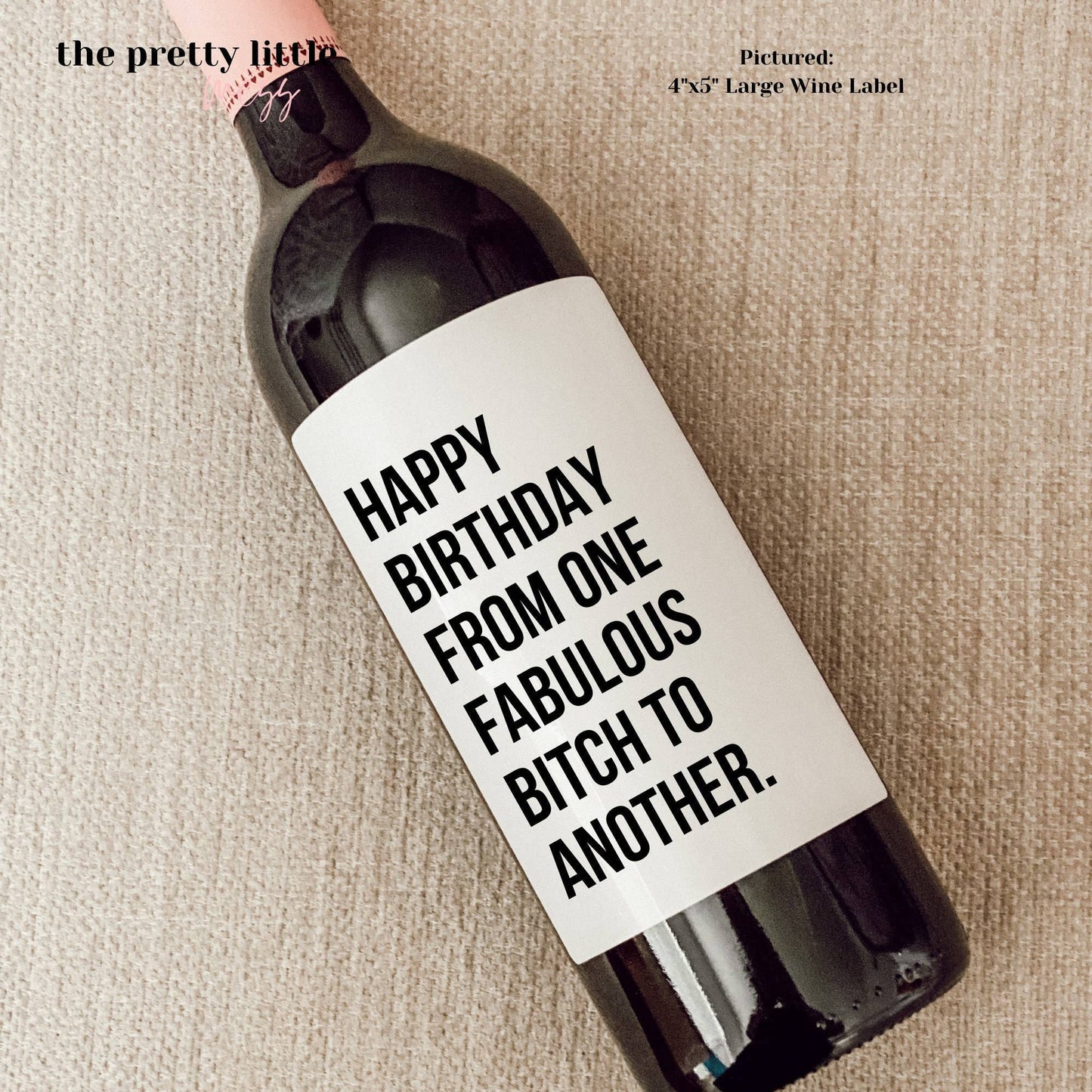 Birthday Wine Label, Birthday Gift for Her, Birthday Gift for Him, 30th Birthday, 40th Birthday, 50th Birthday, Birthday Card, Birthday Box: Large Label 4"x5"