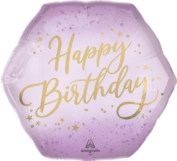 23 Inch Luxe Happy Birthday Lavender Foil Balloon