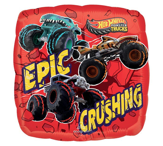 17 Inch Epic Crushing Monster Truck Hot Wheels Foil Balloon