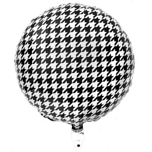 18 Inch Houndstooth Round Foil Balloon