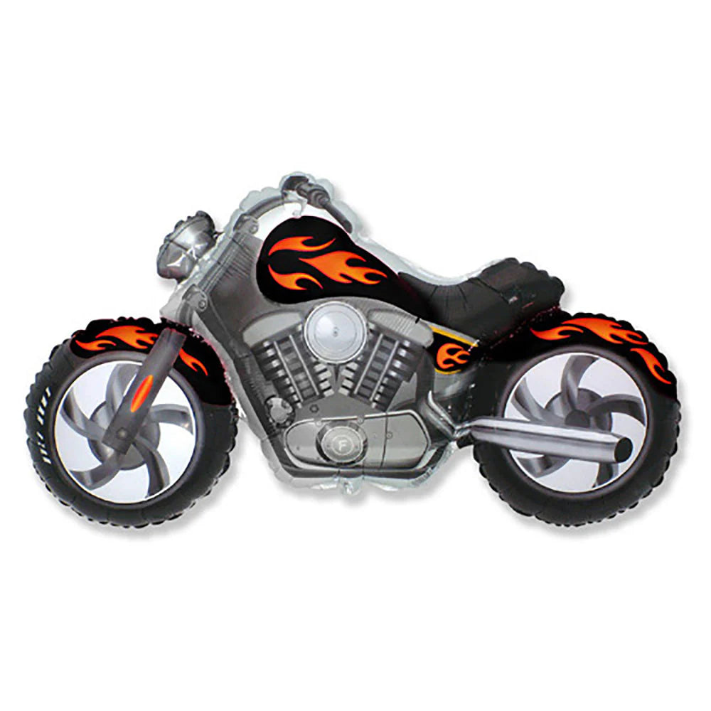 45 Inch Motorcycle Black Foil Balloon