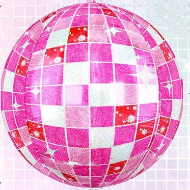 22 Inch Pink Disco Ball Foil Balloon