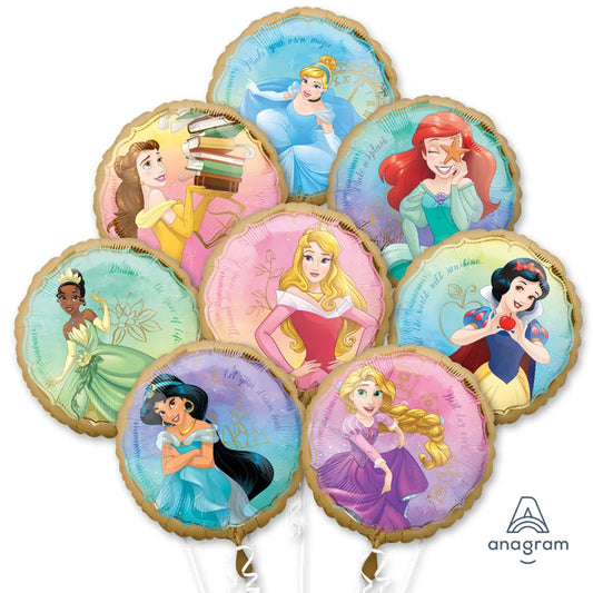 18 Inch Disney Princess Round Foil Balloons- 8 Count