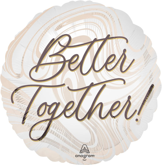 17 Inch Better Together Marble Round Foil Balloon