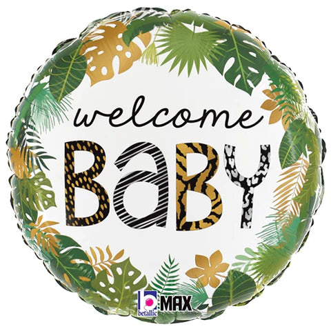 Welcome Baby Jungle 18 inch Round Foil